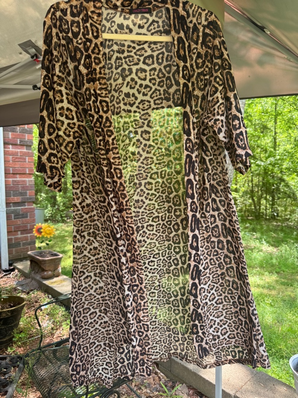 Crazy Train Sheer Brown and Black Leopard Kimono